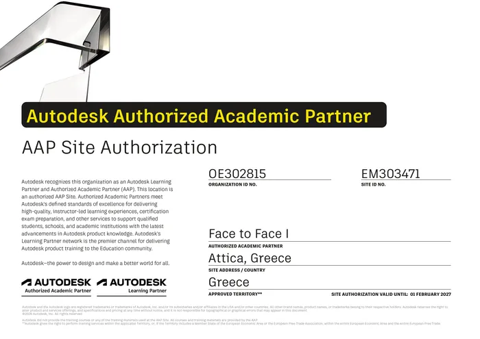 FACEtoFACE Autodesk Authorized Academic Partner FY27